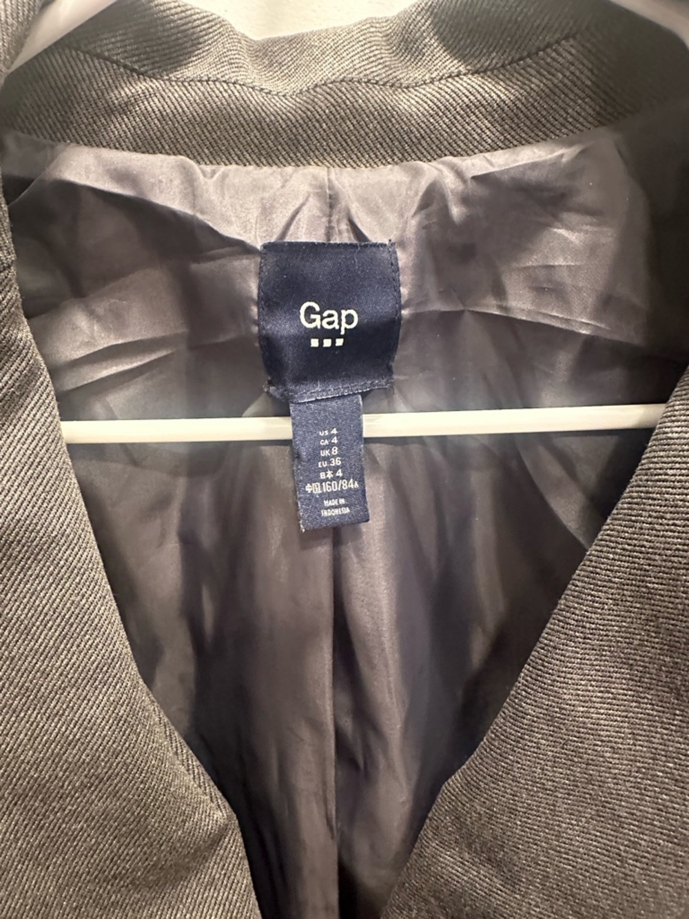 GAP Women's Dark Gray Tailored Single-Button Blazer - Picture 3 of 4